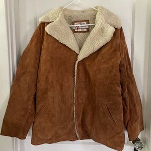 VINTAGE 1970'S SEARS LEATHER WOOL JACKET